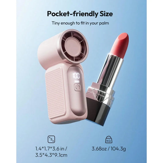 Stay Cool Anywhere: Ultra-Lightweight Portable Handheld Mini Fan with 6 Speeds and TurboBoost Airflow - Perfect for Travel, Makeup, and Outdoor Adventures!