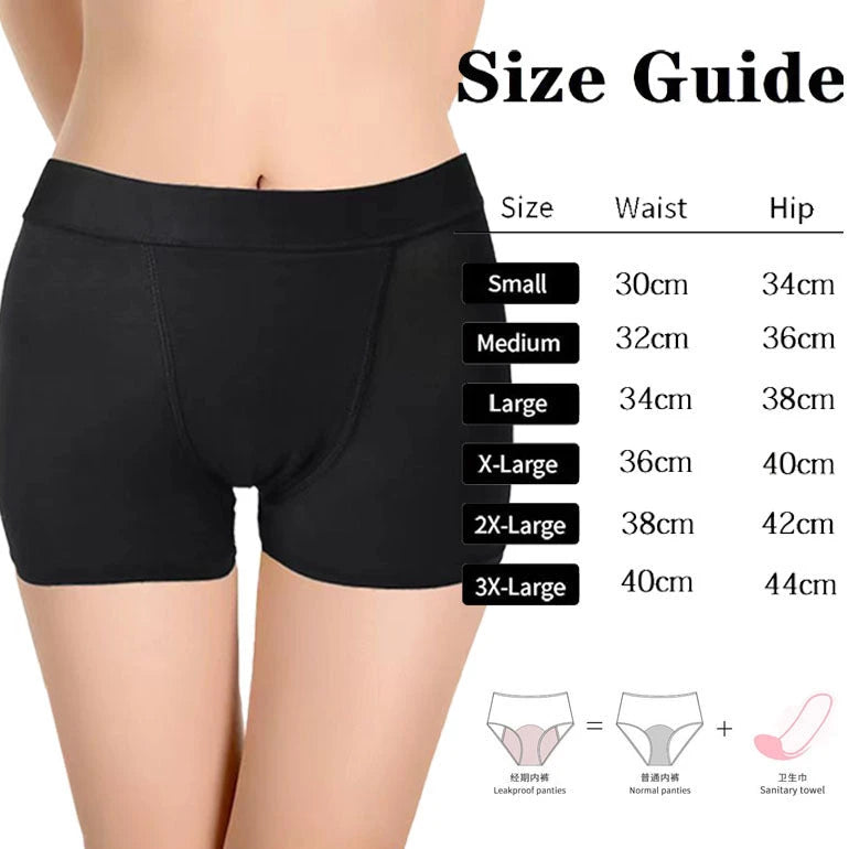 Womens Cotton Menstrual Underwear Leak Proof Period Panties